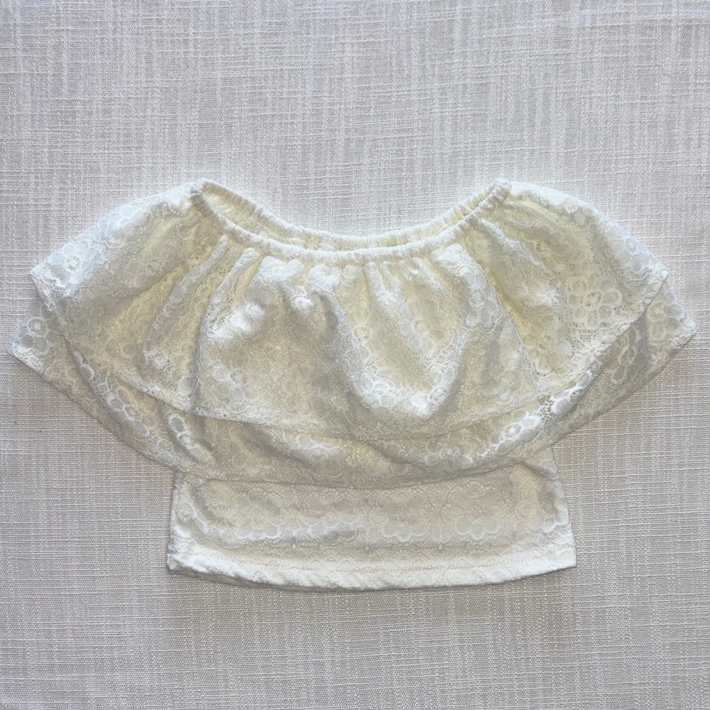 White Lace Off-Shoulder Top